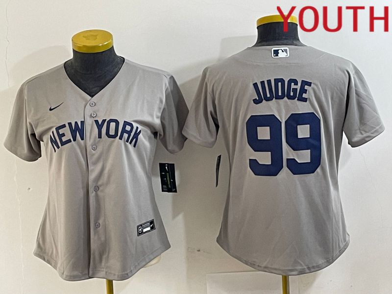 Youth New York Yankees 99 Judge Grey Nike Game 2024 MLB Jersey style 7